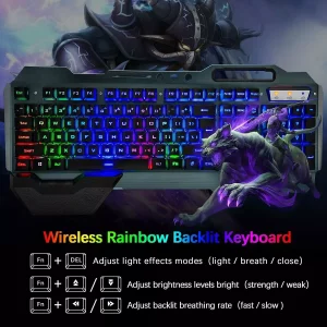 Wireless gaming Keyboard and Mouse Set Rainbow