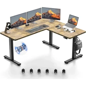 L Shaped Standing Desk, Electric Height Adjustable